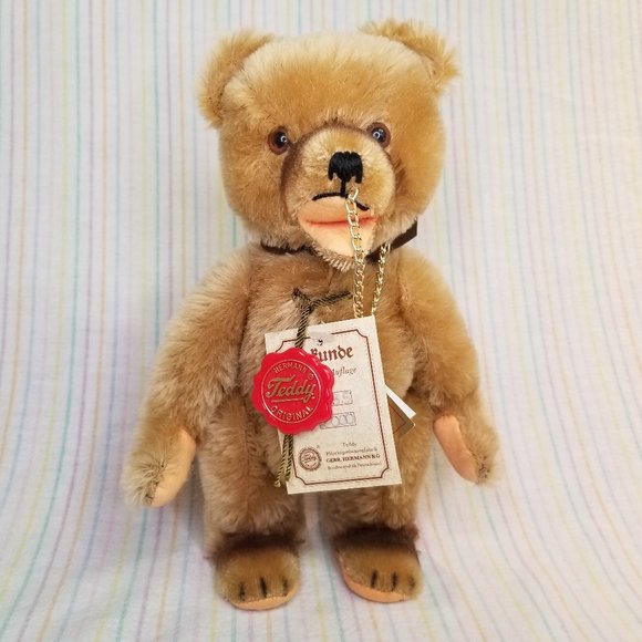 Vintage Herman Teddy Circus Bear LE COA Nose Chain Open Mouth Mohair Jointed Tag - Picture 1 of 12